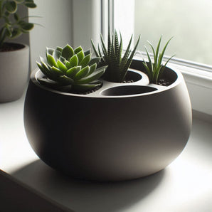 Vaso per piante rotondo autoirrigante per uso interno