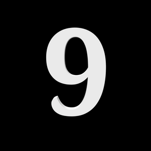 Numero civico 9 - Noto Serif - 170 mm di altezza - 10 mm di profondità