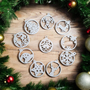 10 pz. decorazioni decorative per l'albero di Natale da appendere