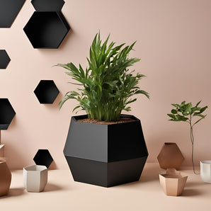 Vaso per piante esagonale dal design moderno e minimalista