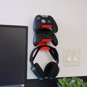 Supporto da parete pratico per due controller e cuffie