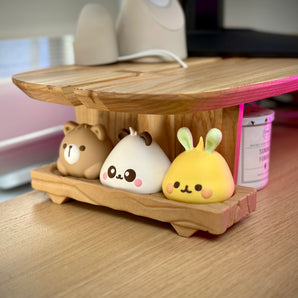 Figuren decorative Kawaii di animali Bao su base in legno