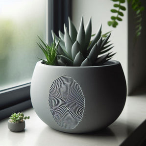 Vaso per piante unico con design a scena del crimine