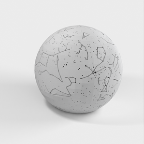 Sfera celeste con costellazioni e posizioni delle stelle
